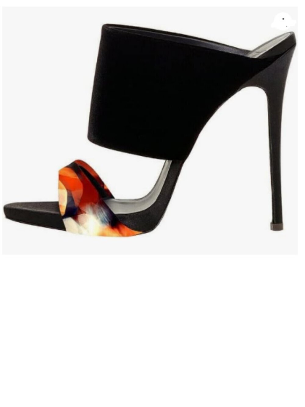 FSJ Black Orange Versatile Open Toe High Heel Mules Shoes Feminine Sandals